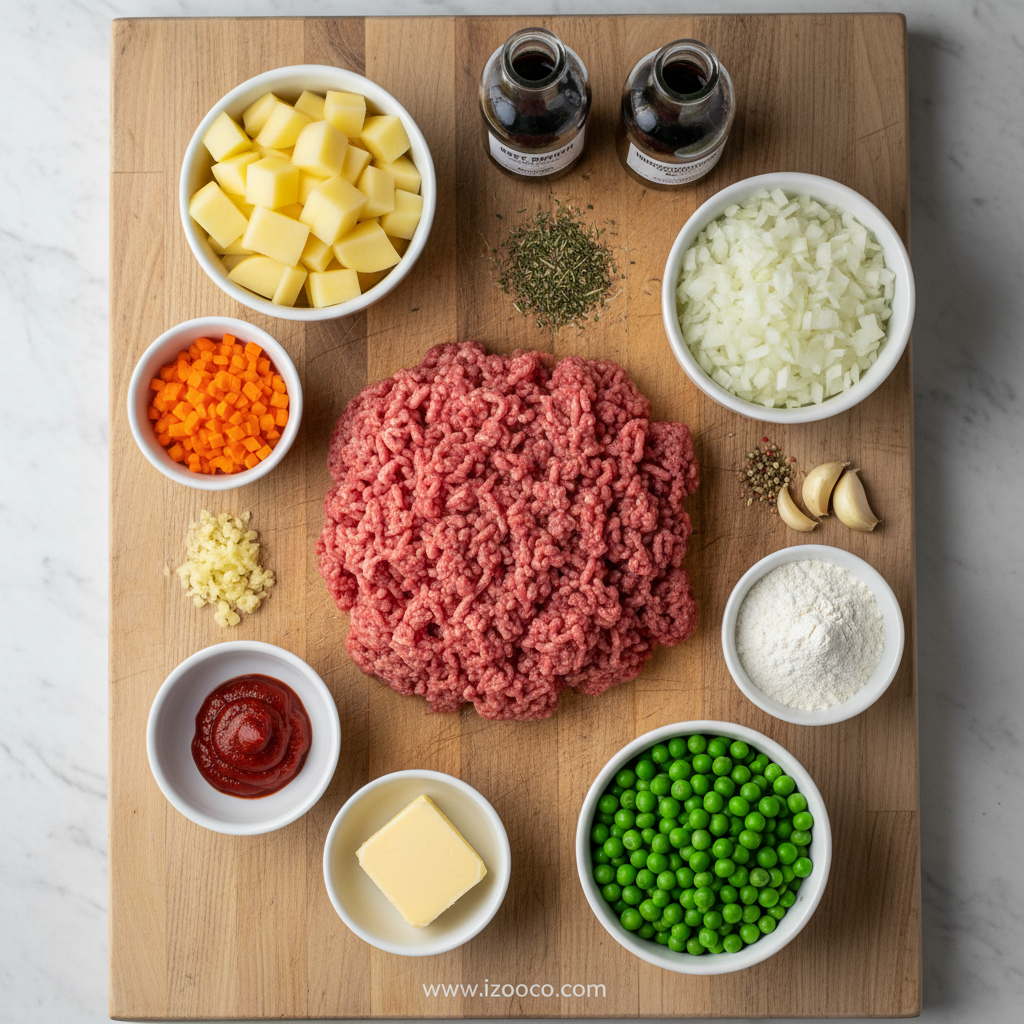 Ingredients for Ground Beef Potato Pie