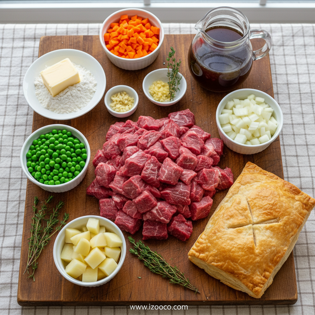 Ingredients for Beef Pot Pie