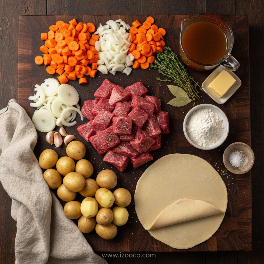 Ultimate Savory Beef Stew Pot Pie Recipe – A Hearty Comfort Dish 2 Ingredients for Savory Beef Stew Pot Pie