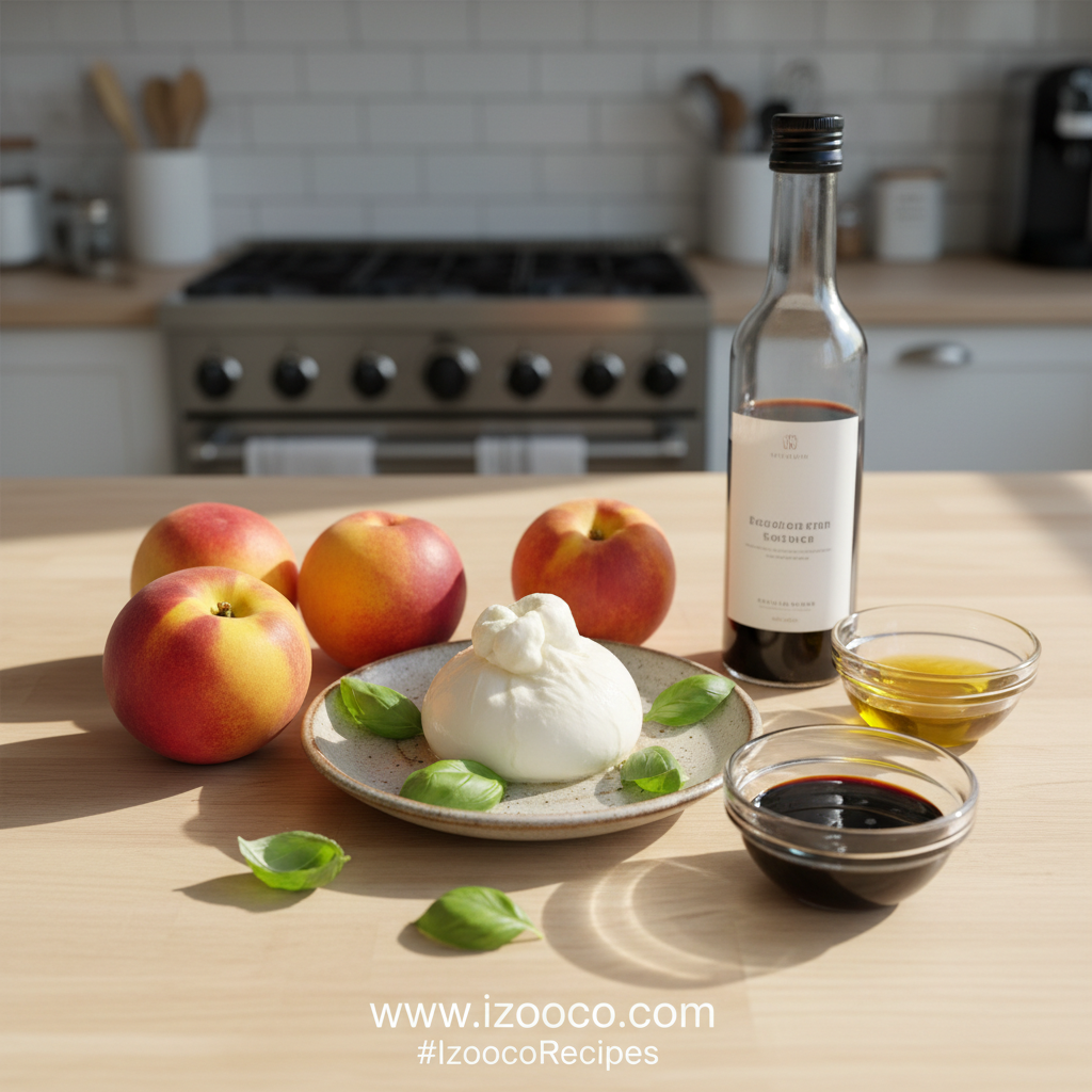 Ingredients for Summer Peach Burrata Salad