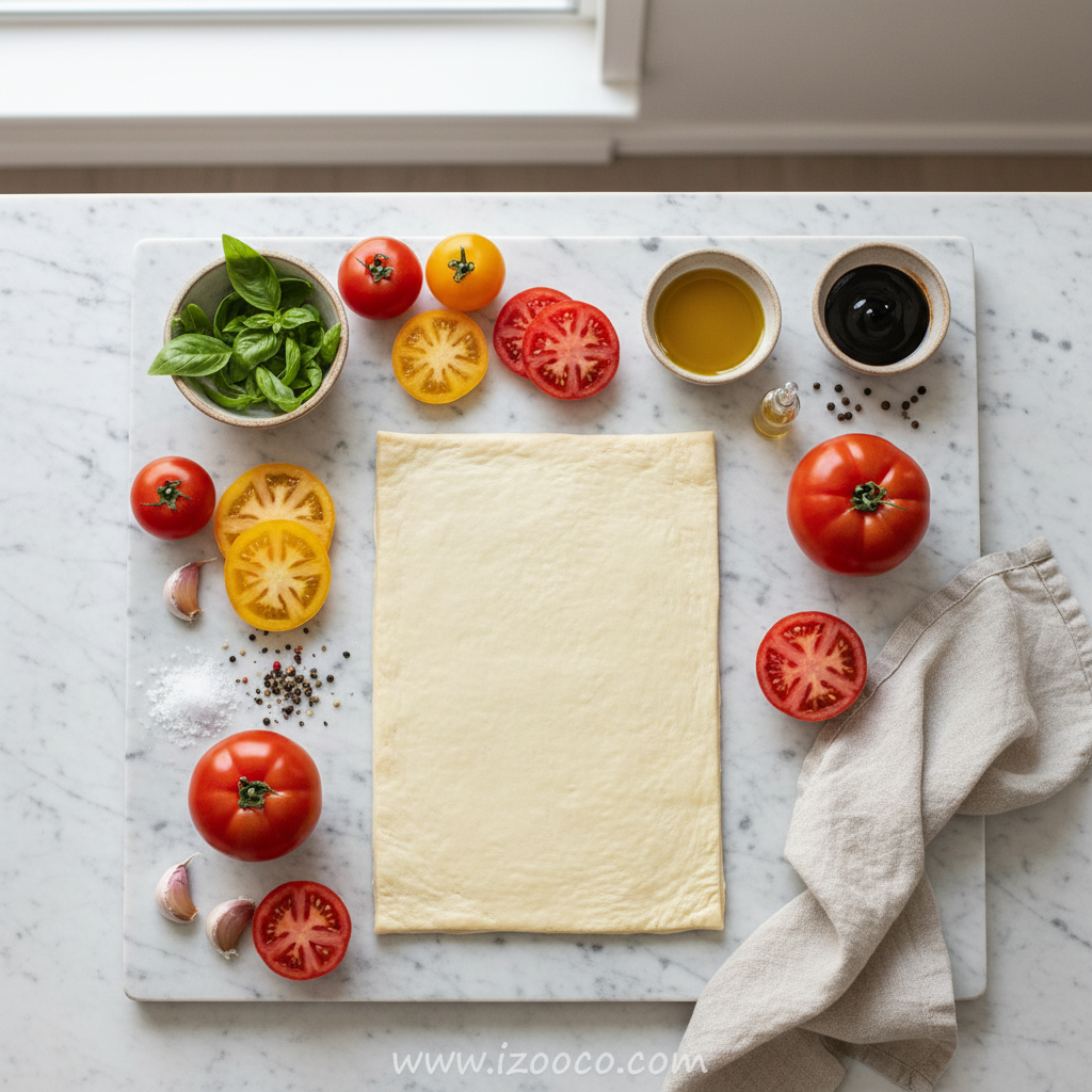 Ingredients for Tomato Puff Pastry Tart