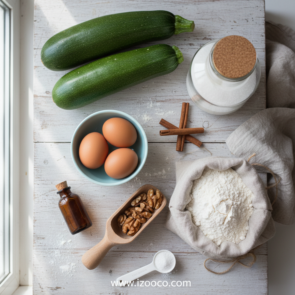 Ingredients for Zucchini Bread